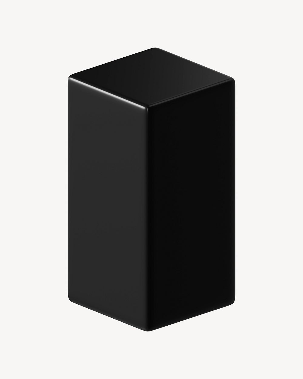 3D black cuboid, geometric shape