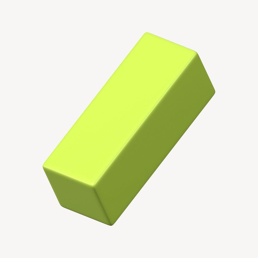 3D green cuboid, geometric shape