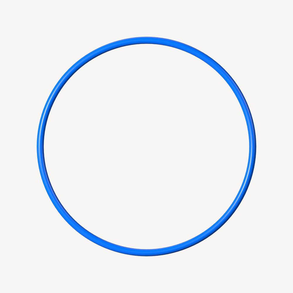 3D blue ring, geometric shape