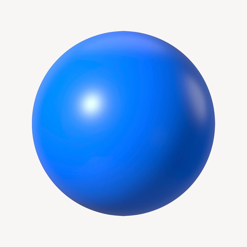 3D blue sphere, geometric shape