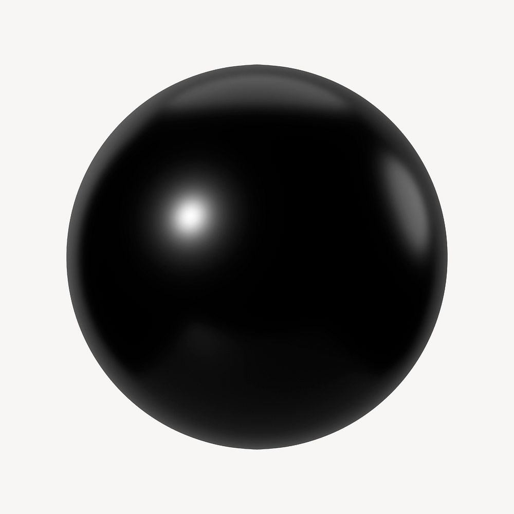 3D black sphere, geometric shape Free Photo rawpixel