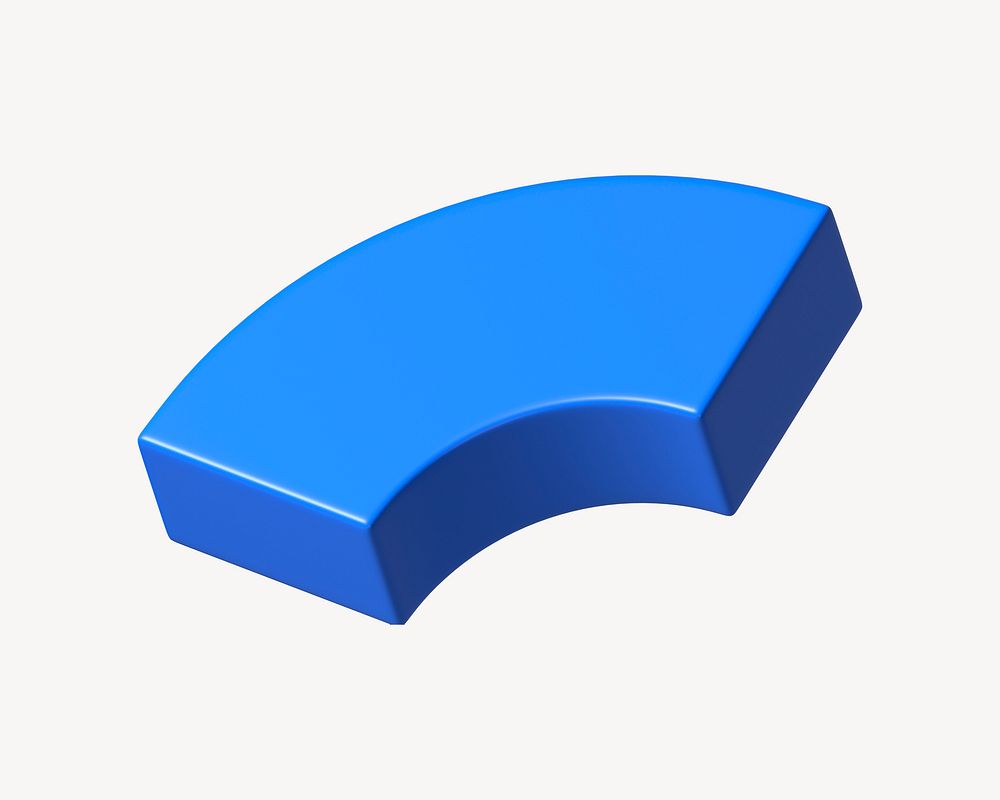 3D blue quarter torus clipart