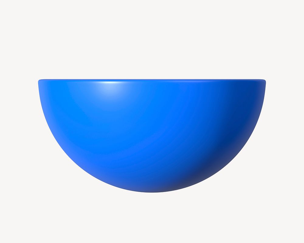 3D blue hemisphere, geometric shape
