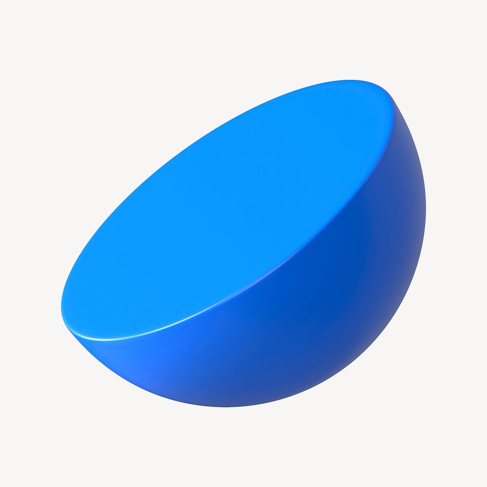 3D blue hemisphere, geometric shape | Premium PSD - rawpixel