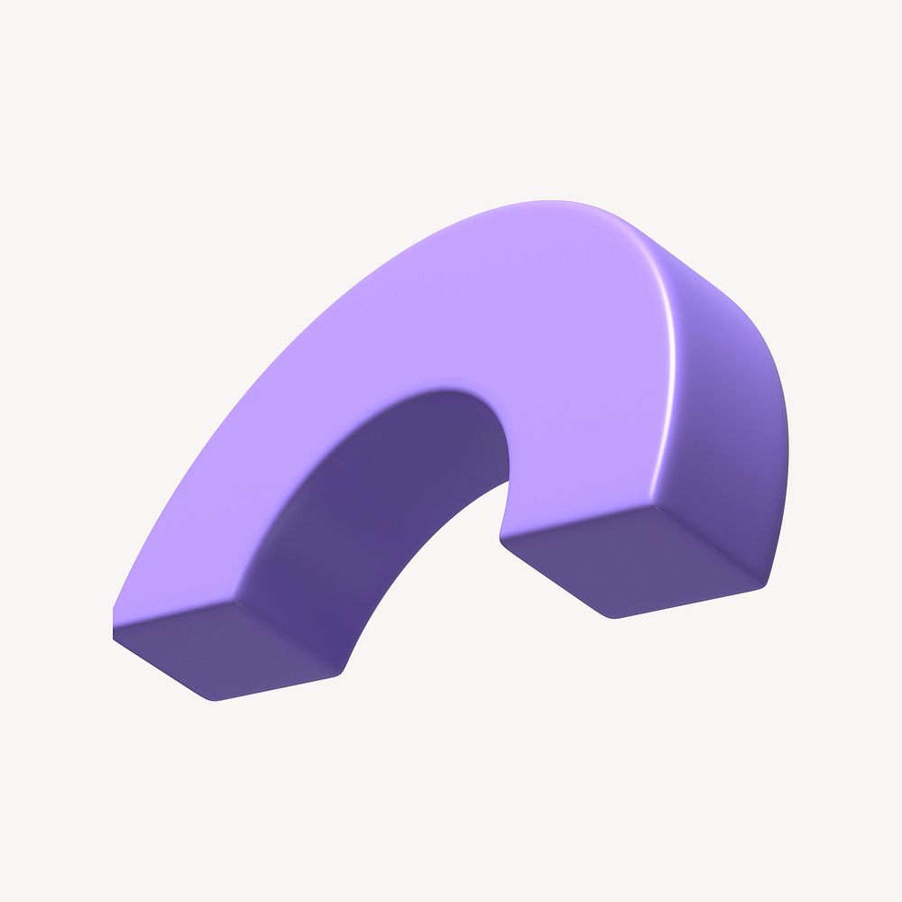 3D purple half torus clipart, geometric shape
