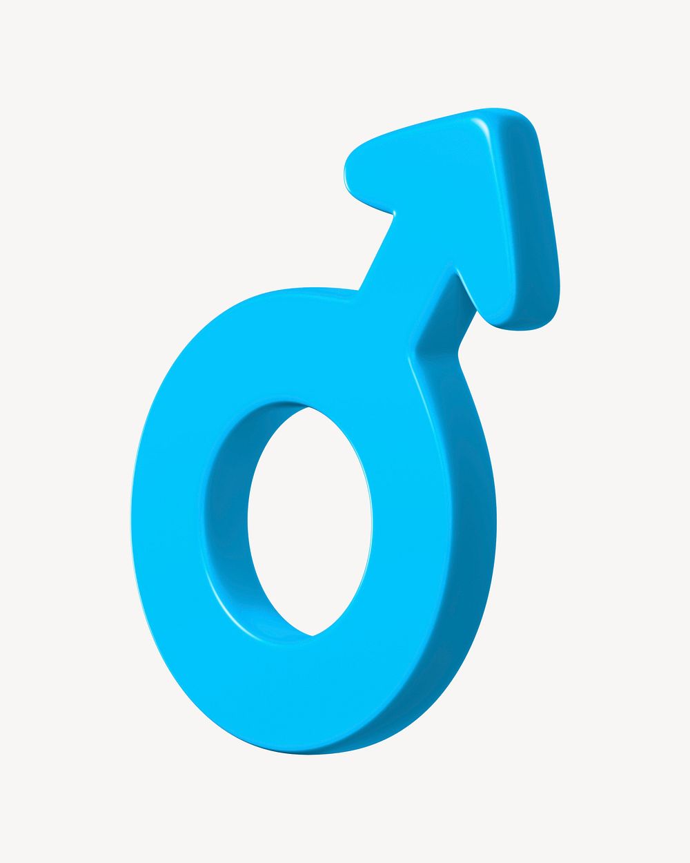 Male gender symbol 3D collage element psd