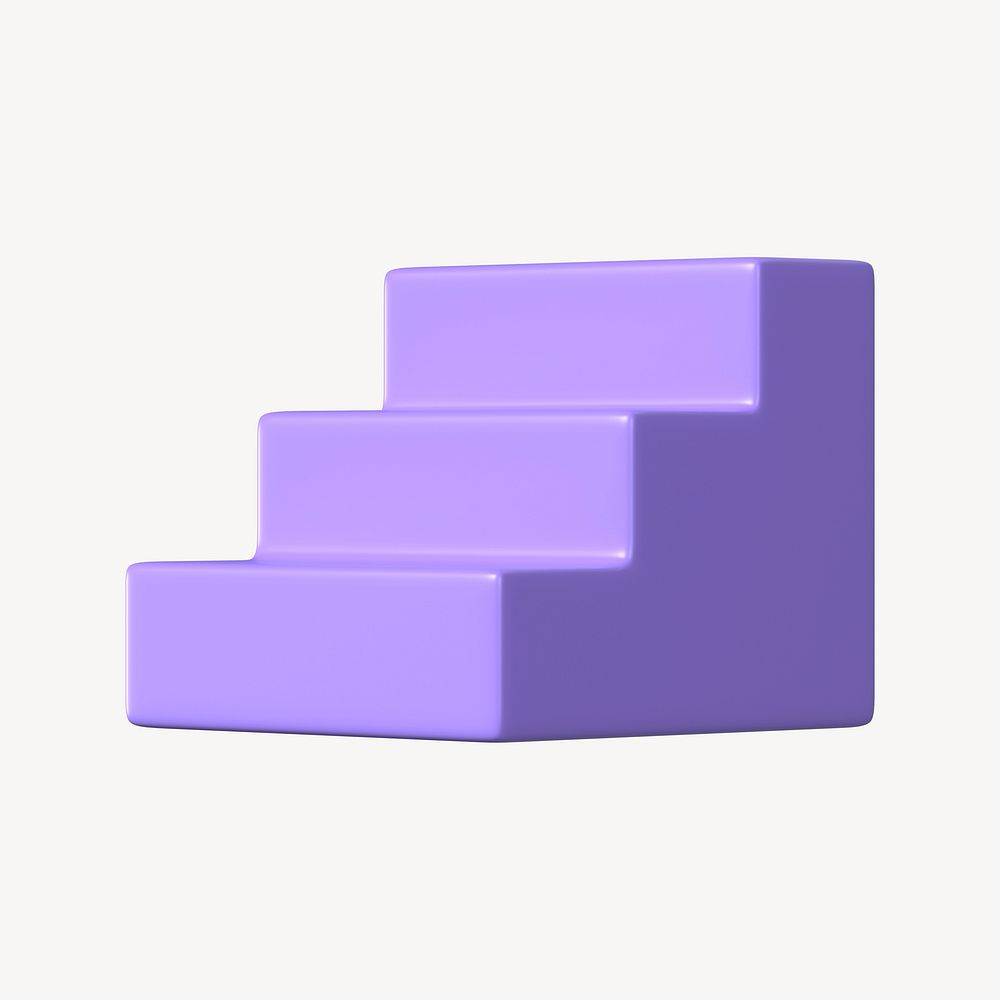 3D purple stairs, podium clipart psd