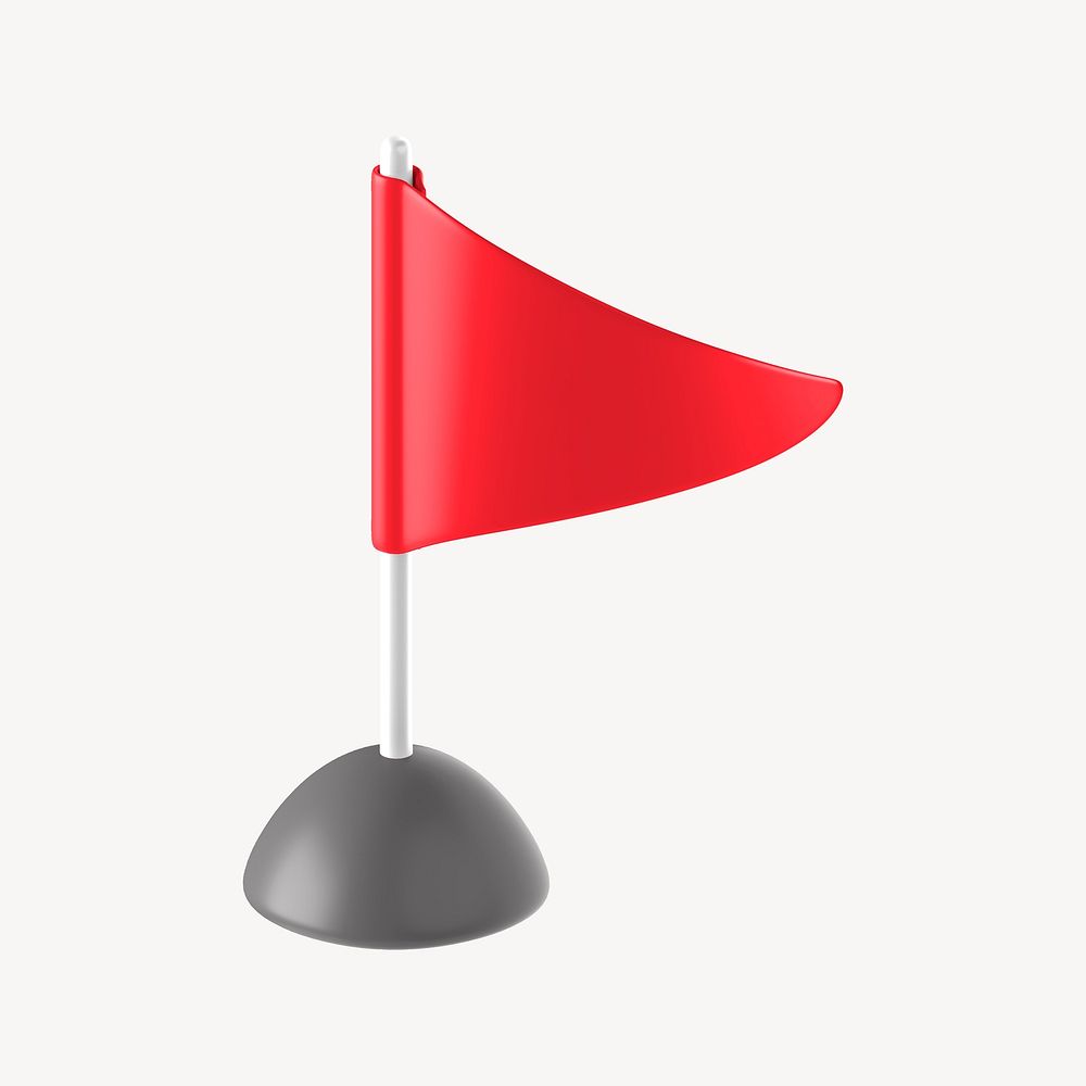 Location flag 3d icon, business clipart