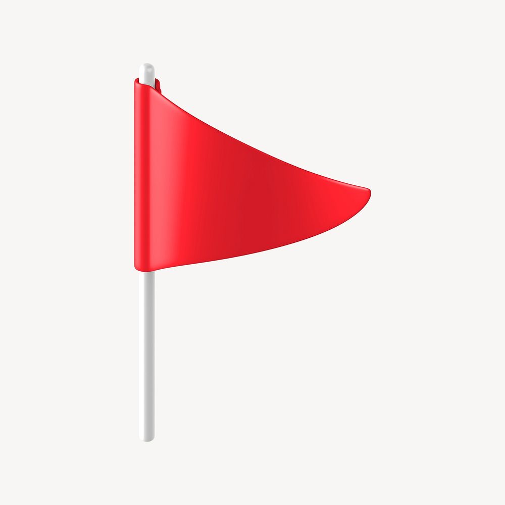 Location flag icon, 3D business collage element psd