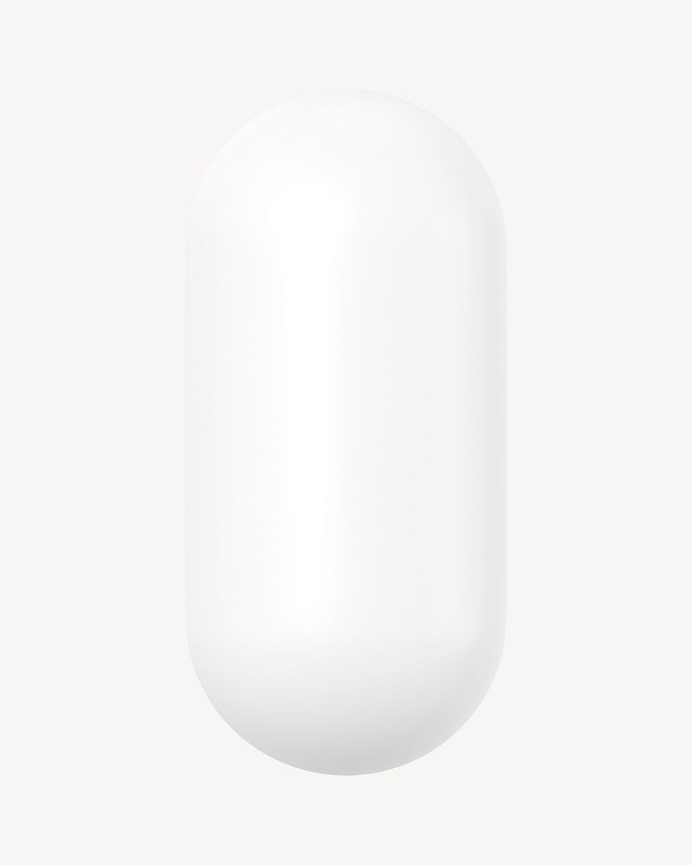3D white capsule, geometric shape