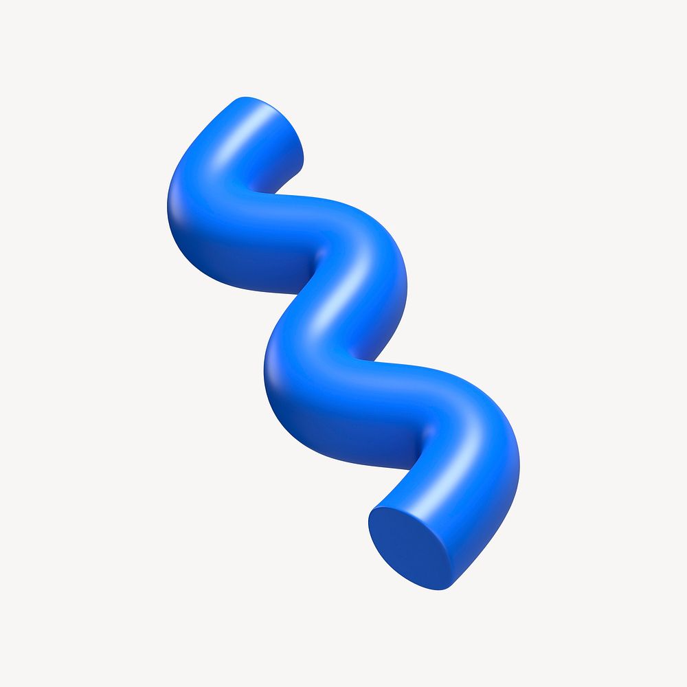 3D blue squiggle abstract shape