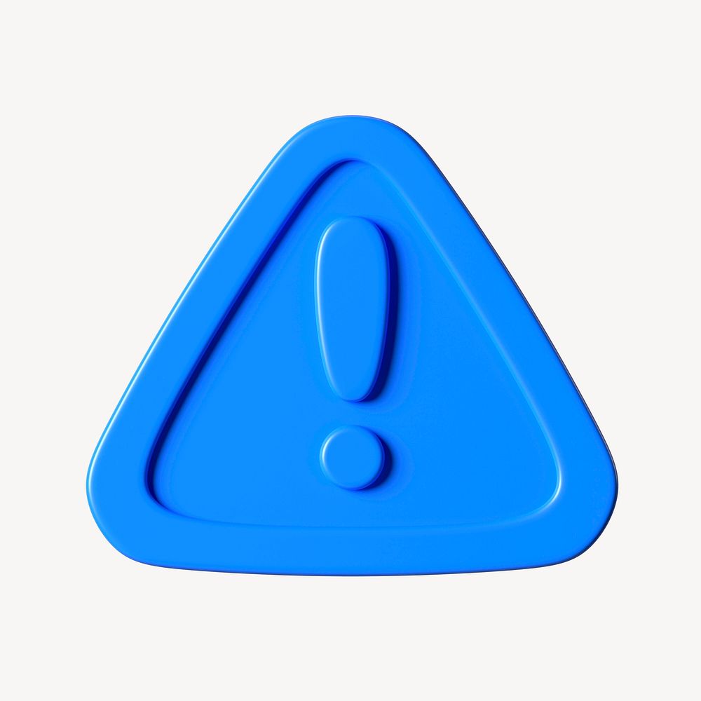 Blue warning sign 3D clipart Free Photo rawpixel