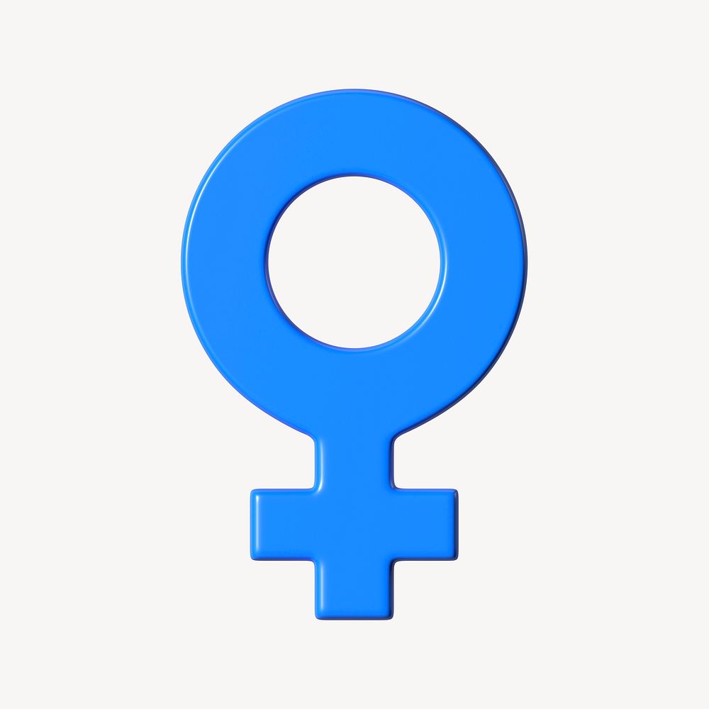 Female gender symbol 3D clipart illustration 