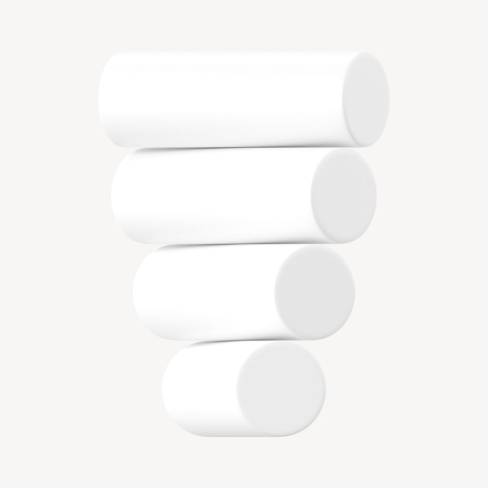 White 3D bar graph, bold style