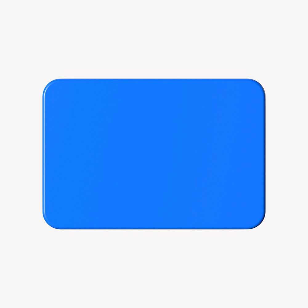 3D blue rectangle shape, geometric clipart psd