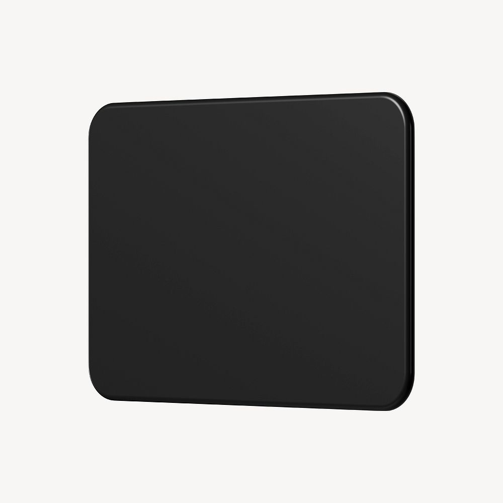 3D black rectangle, geometric shape
