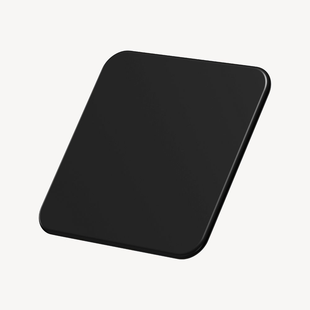 3D black square badge, geometric shape