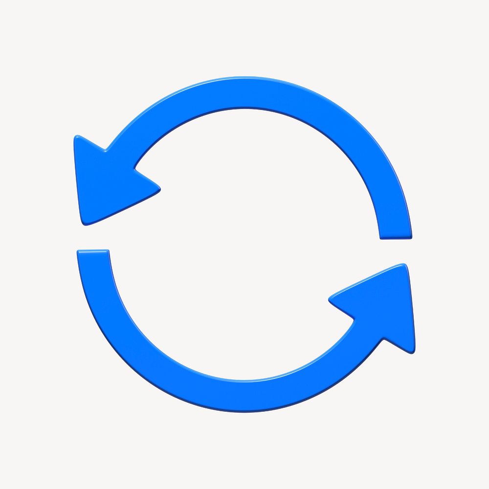3D blue reverse arrow icon