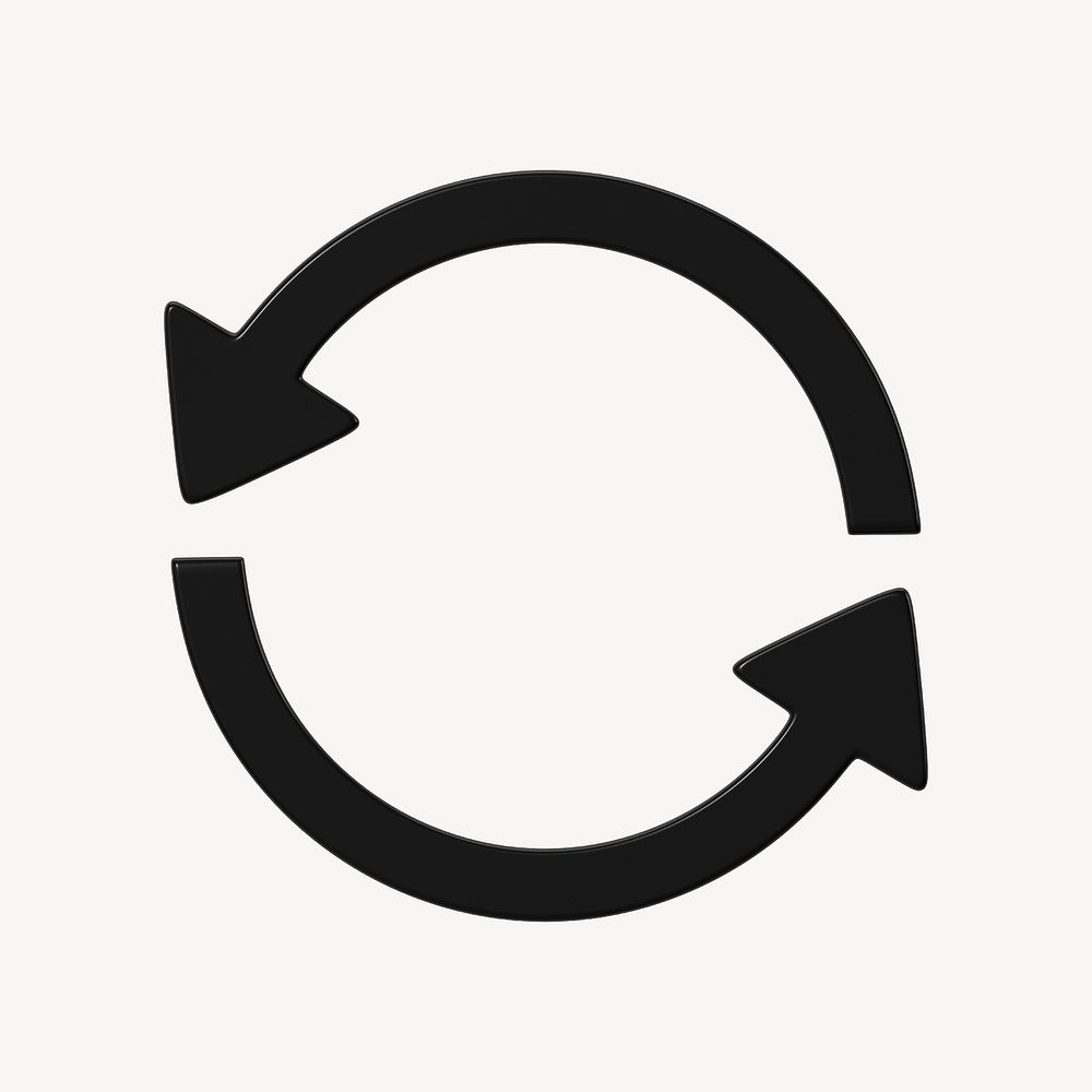 3D black reverse arrow icon