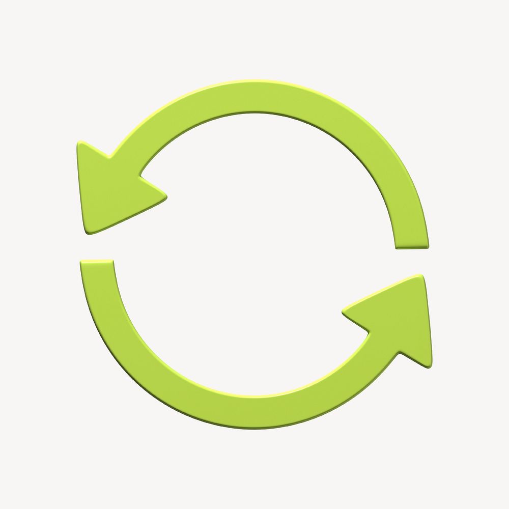 3D green reuse arrow icon