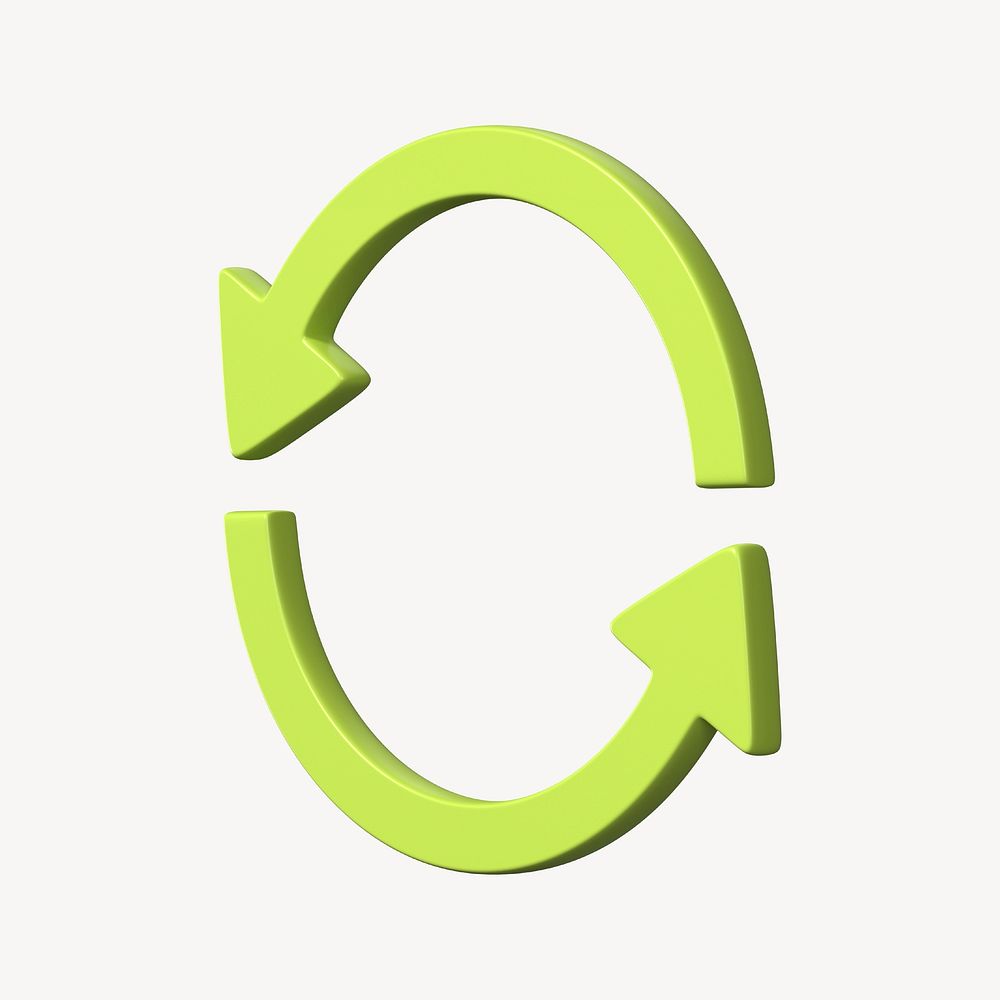 Recycle symbol 3D collage element psd