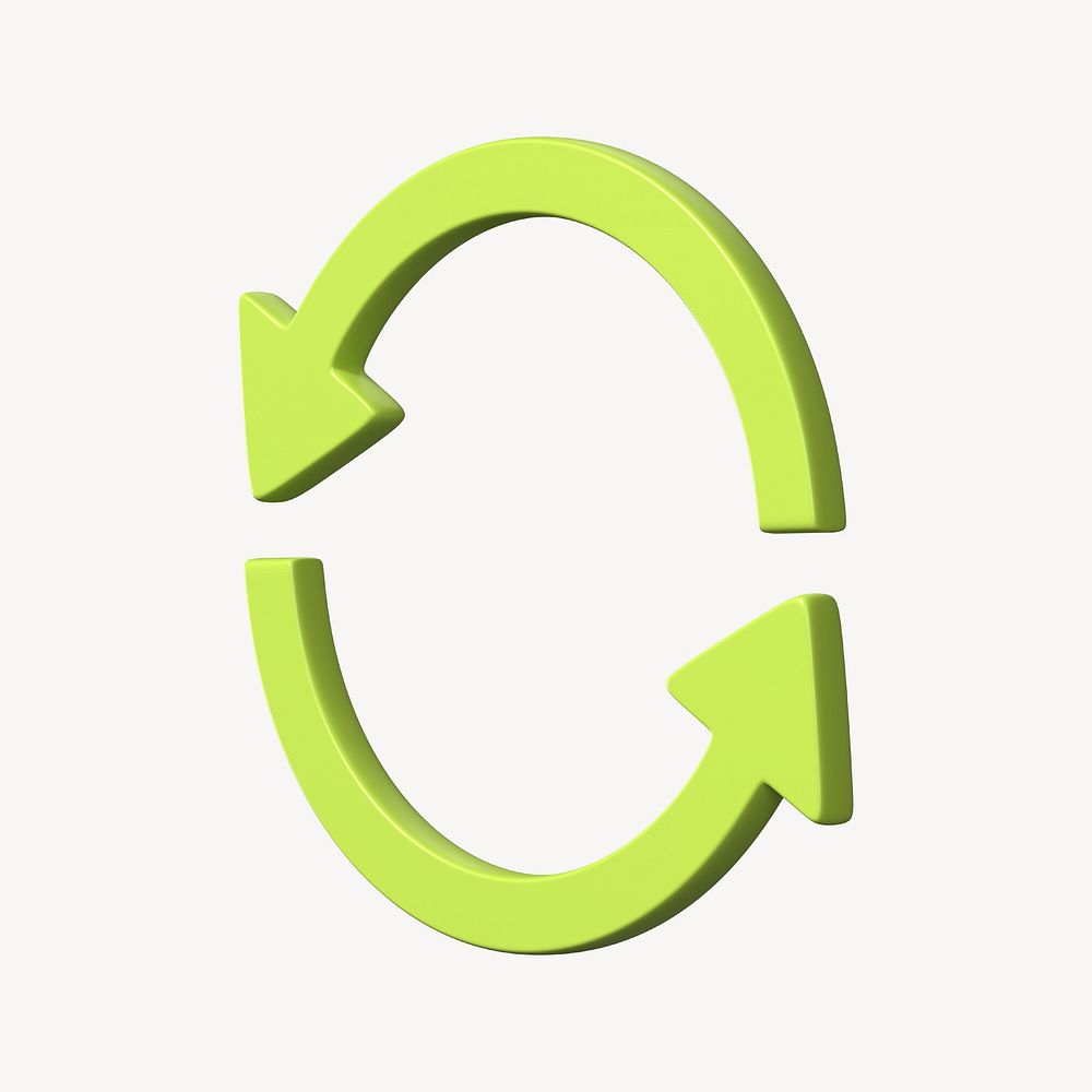3D green reverse arrow icon
