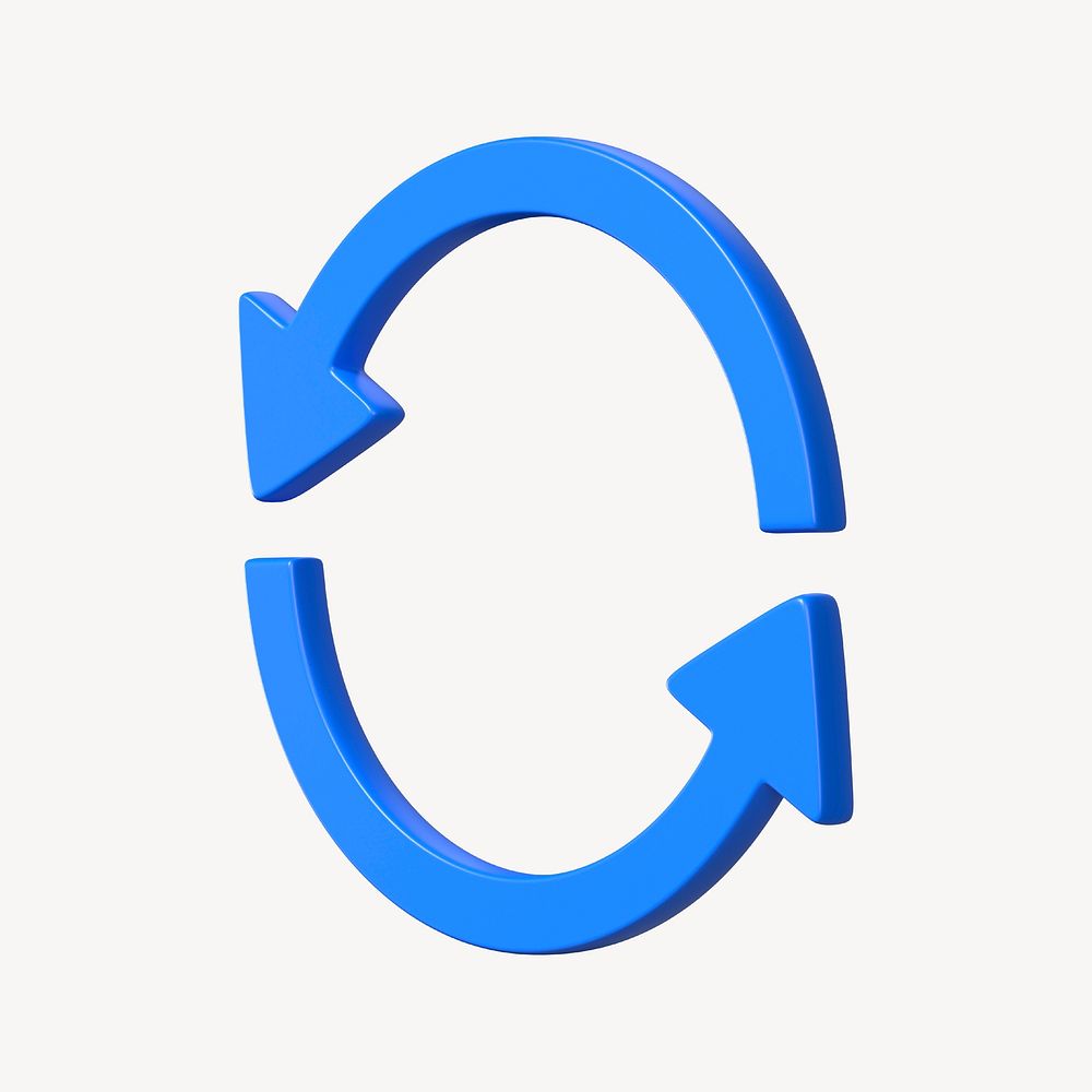 3D blue reverse arrow icon