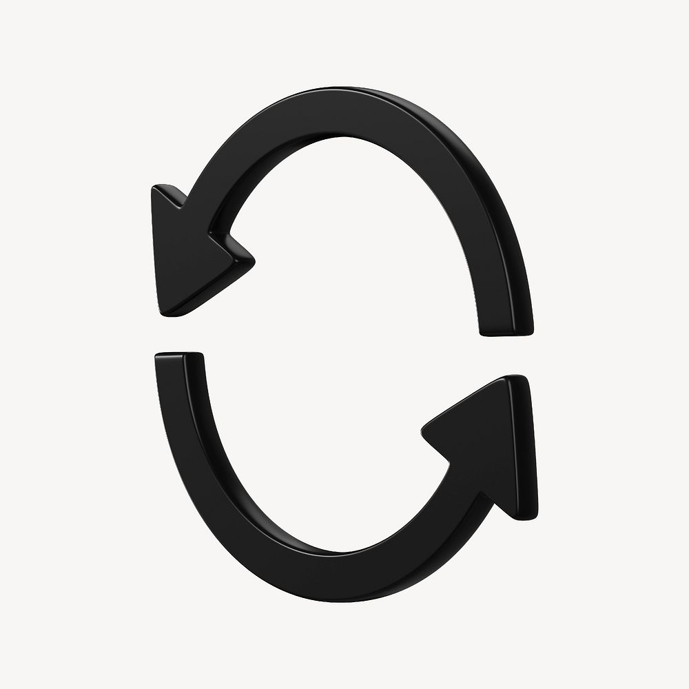 3D black reverse arrow icon