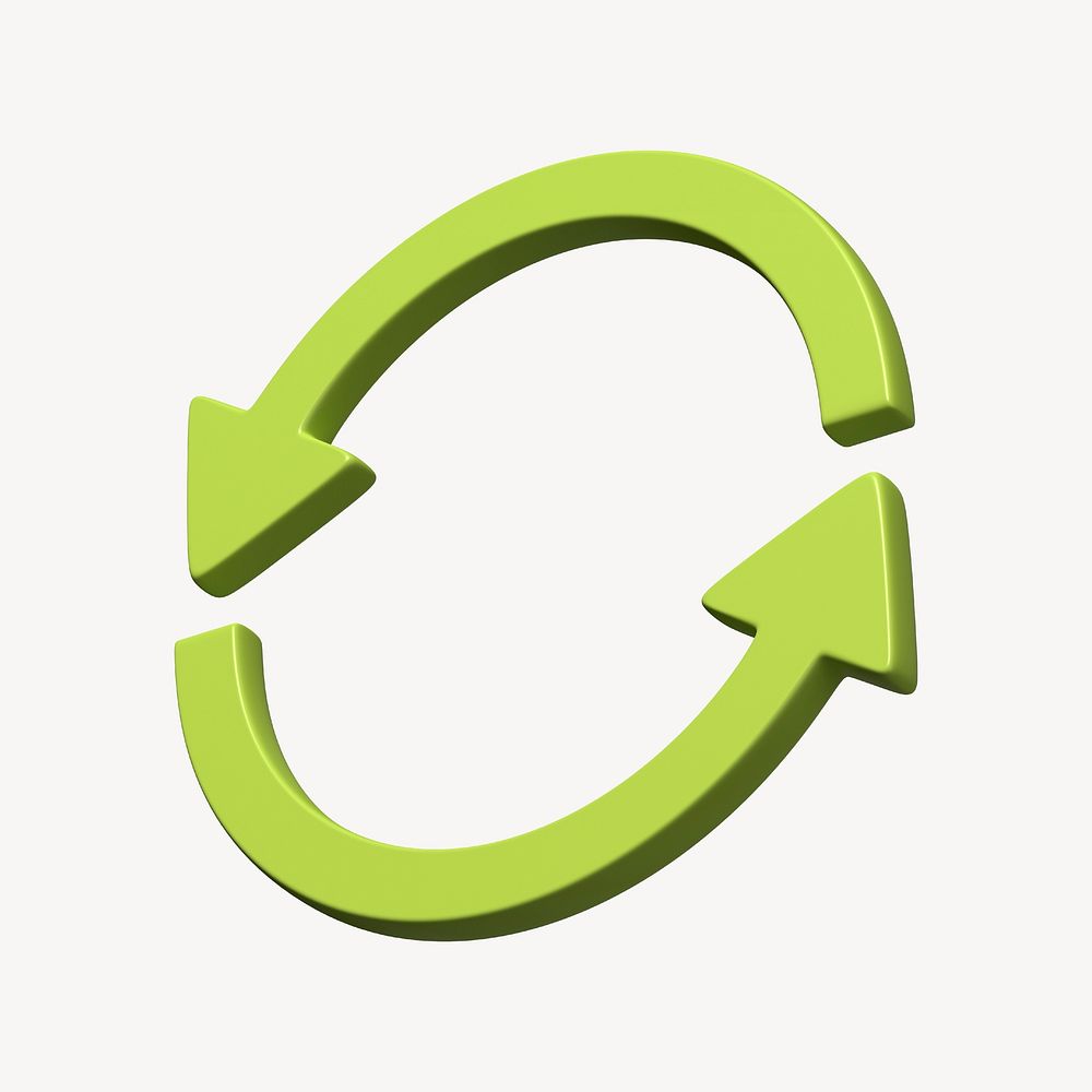 Recycle symbol 3D collage element psd