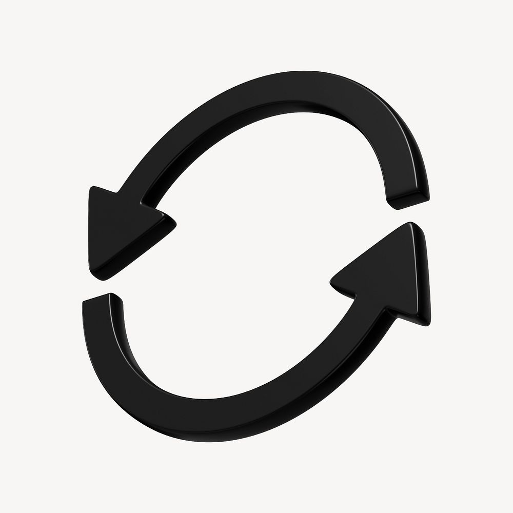 3D black reverse arrow icon