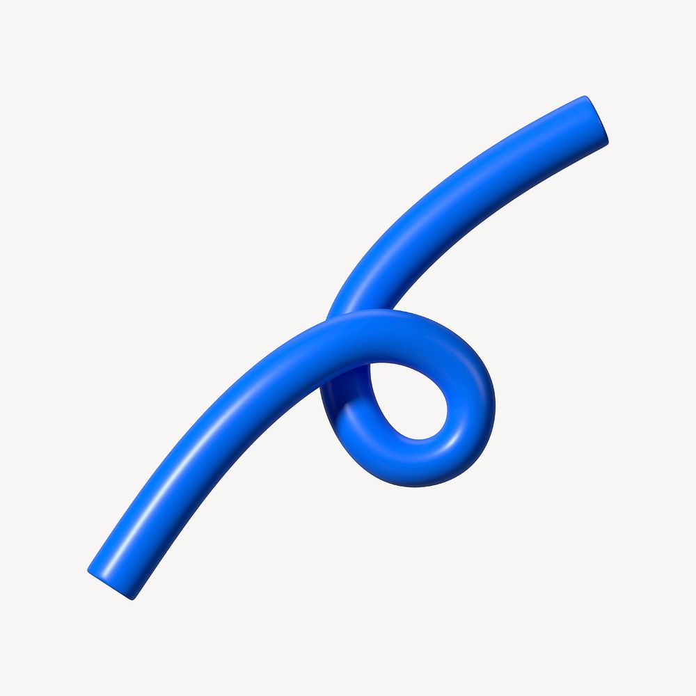 3D blue squiggle abstract shape