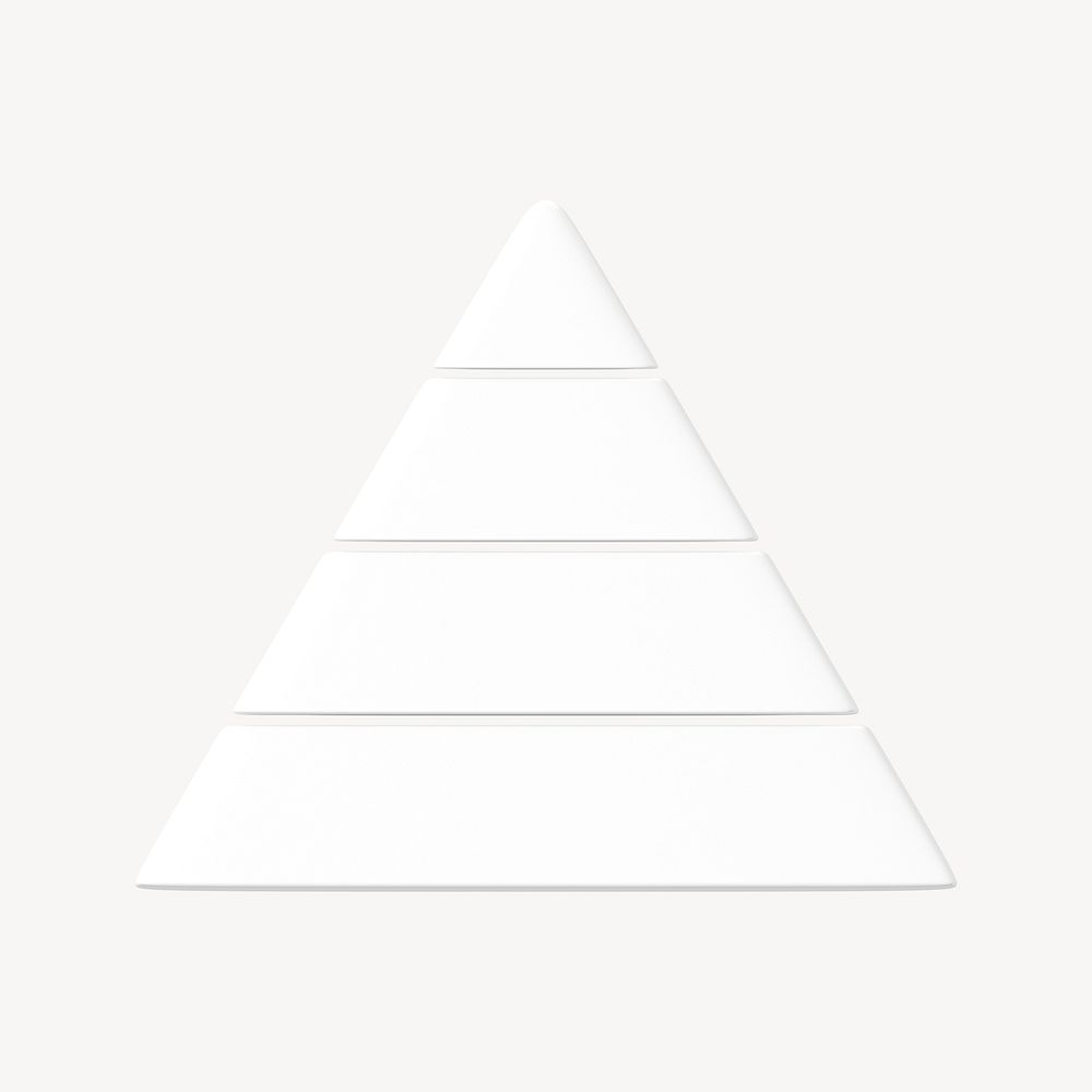 3D white hierarchy, triangle shape