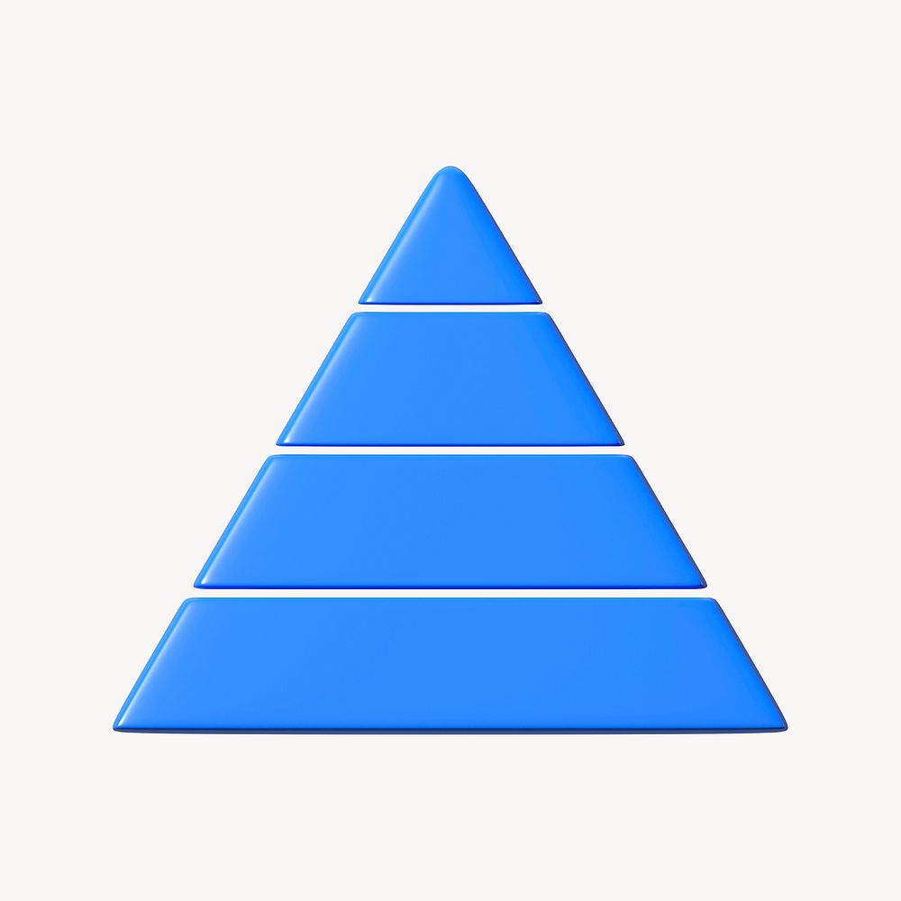 Pyramid graph 3D business icon, collage element psd
