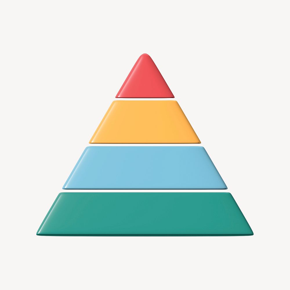 Marketing pyramid 3D business icon, collage element psd