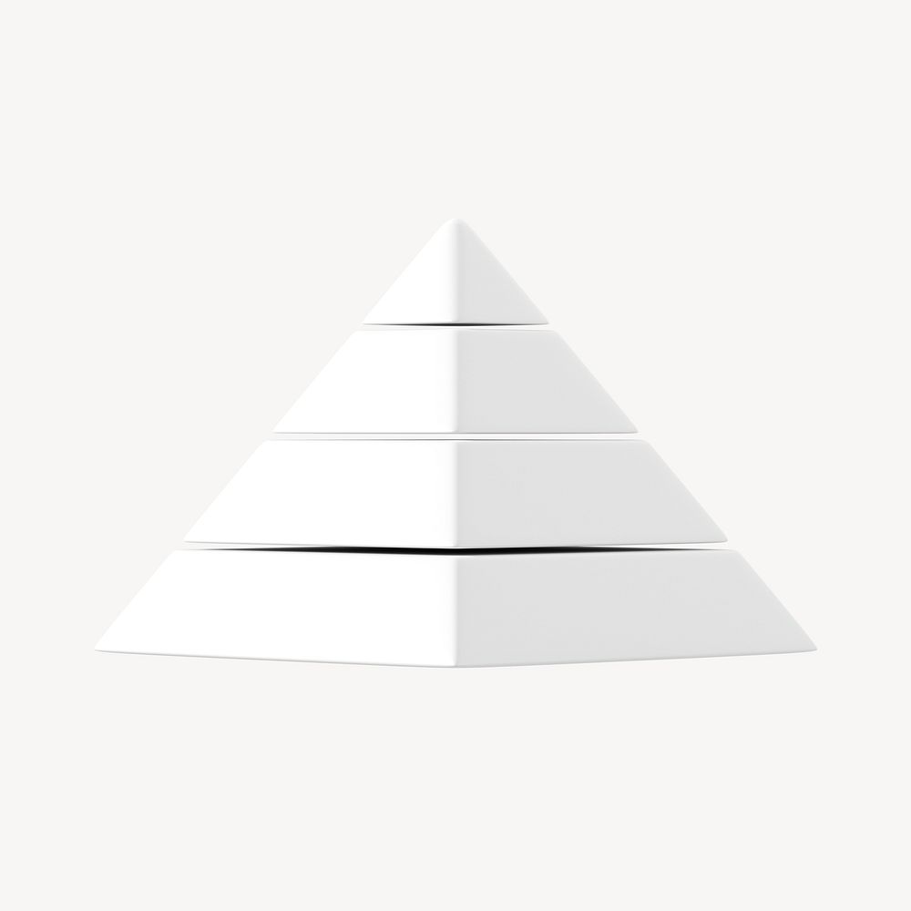 3D white hierarchy, geometric shape