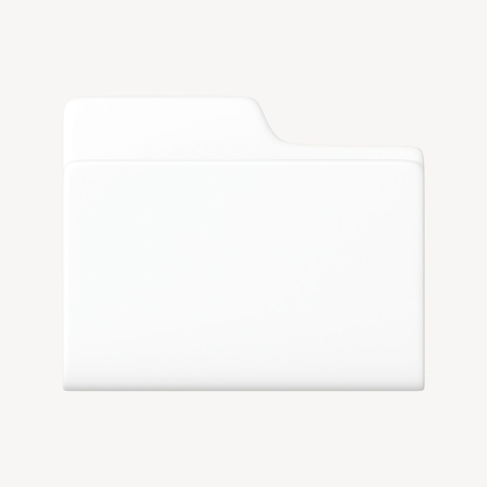 3D white folder, data storage icon