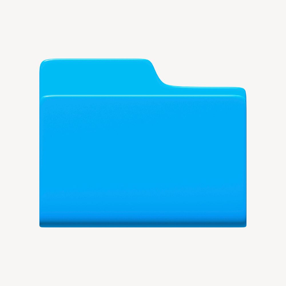 Computer folder 3D icon, business illustration 