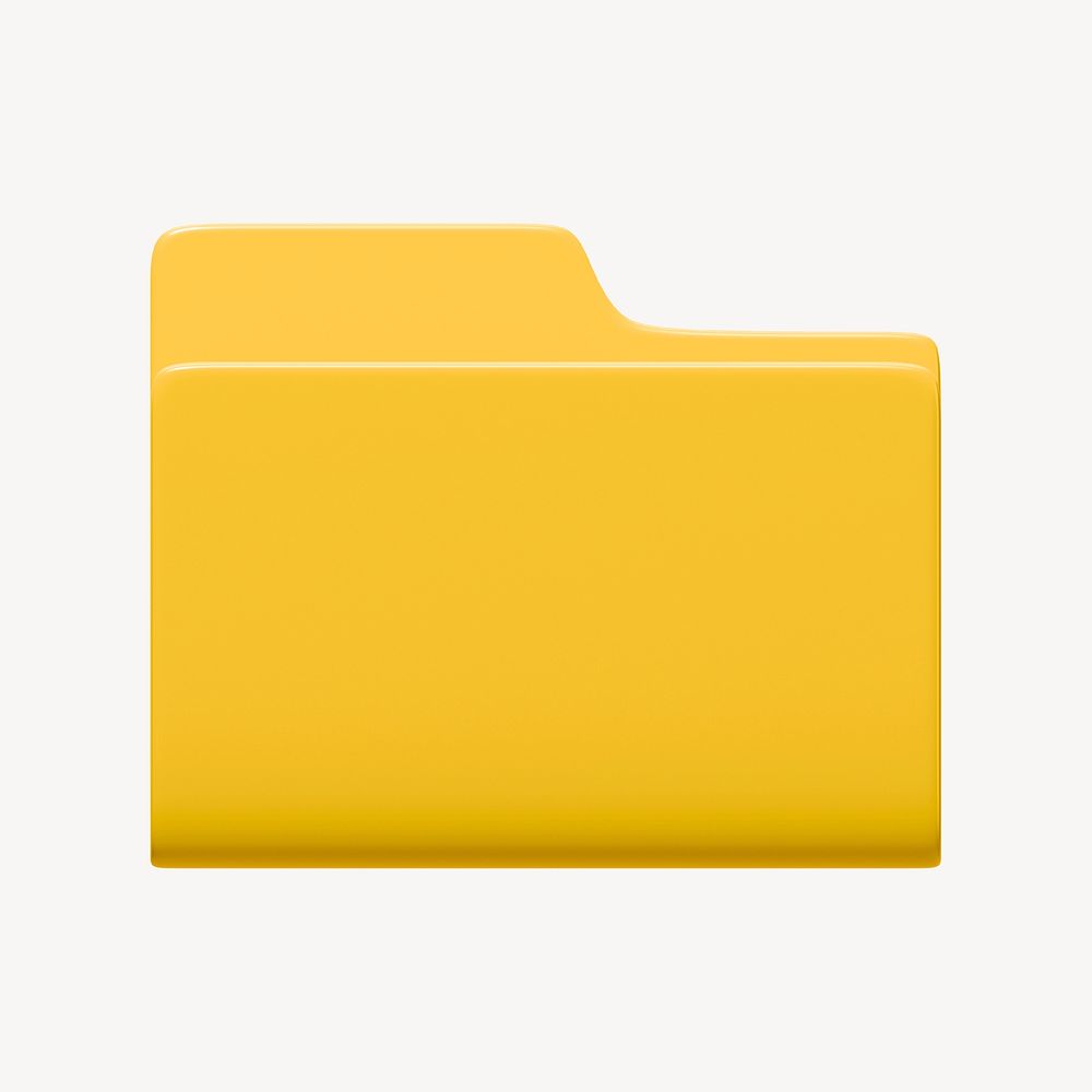 Yellow folder 3D business icon, collage element psd
