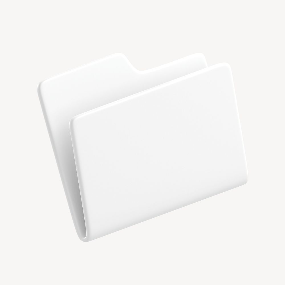 3D white folder, document icon psd