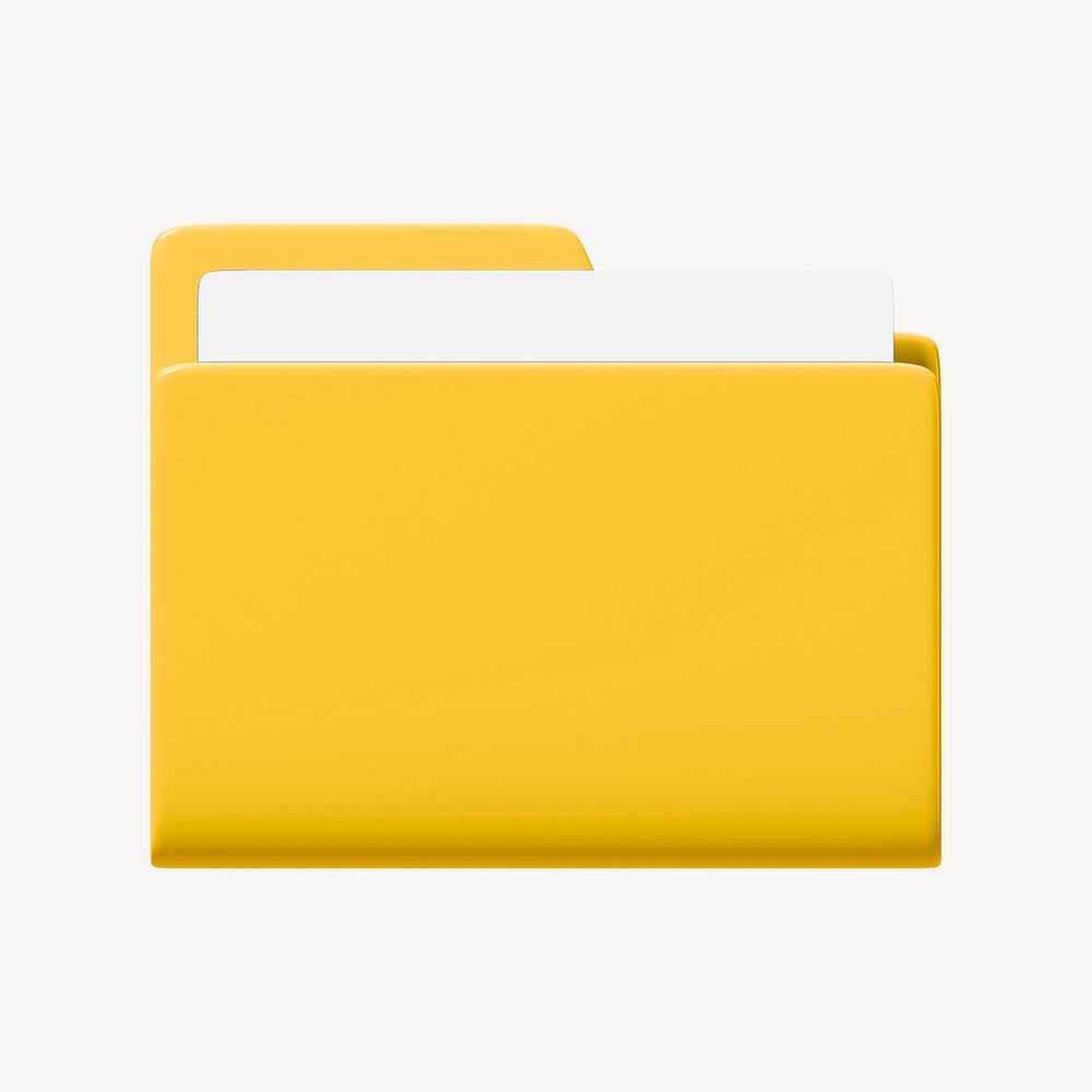 Document folder 3D business icon, collage element psd