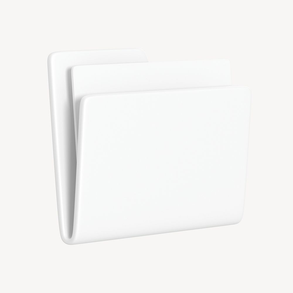 3D white folder, data storage icon