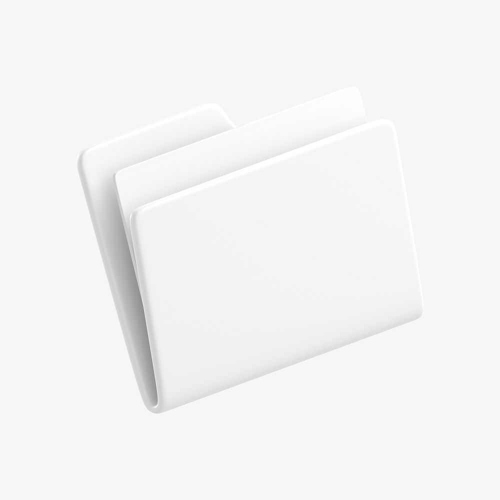 3D white folder, document icon psd