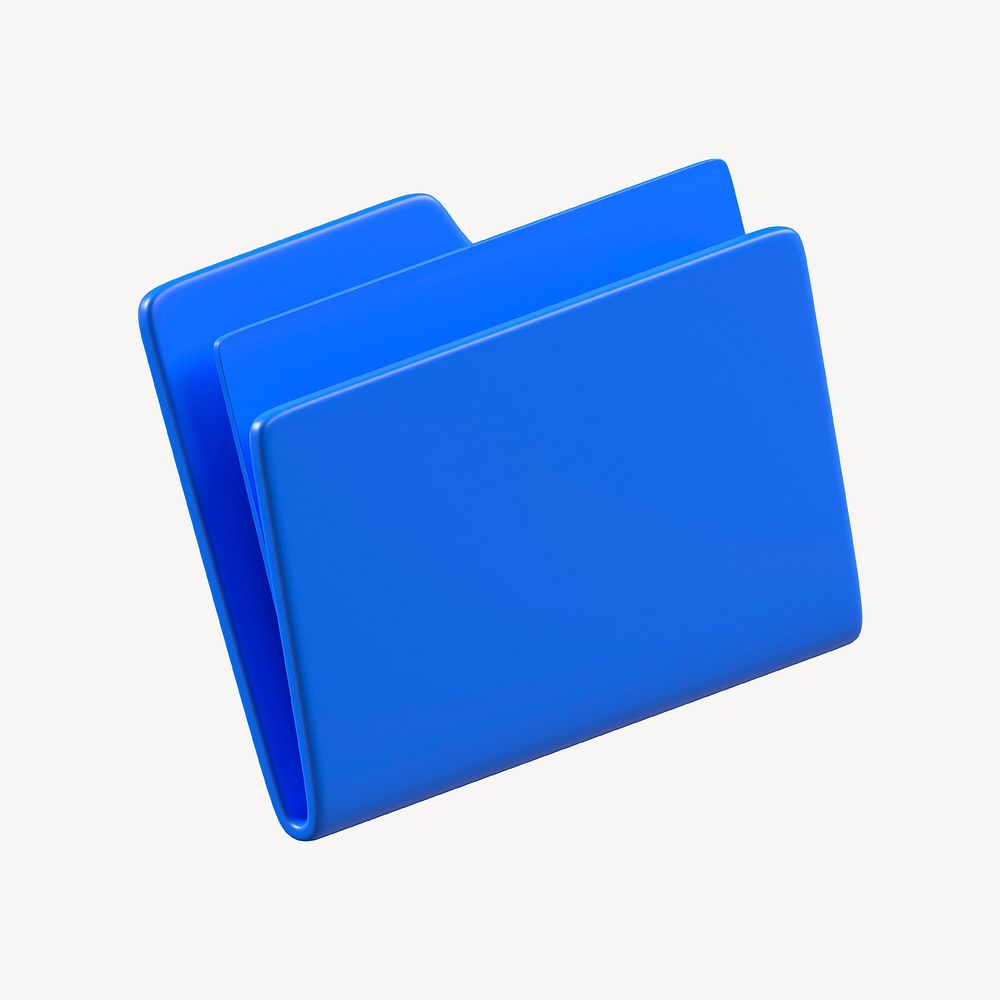 3D blue folder, data storage icon