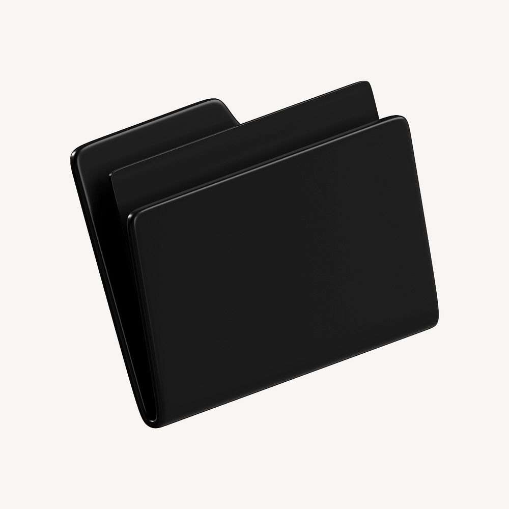 3D black folder, data storage icon