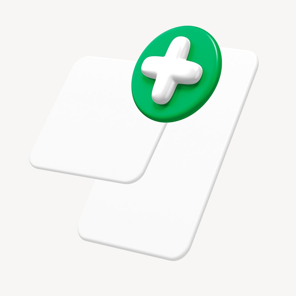 Add document icon 3D icon, business illustration 