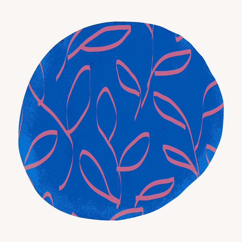 Leafy pattern circle badge 