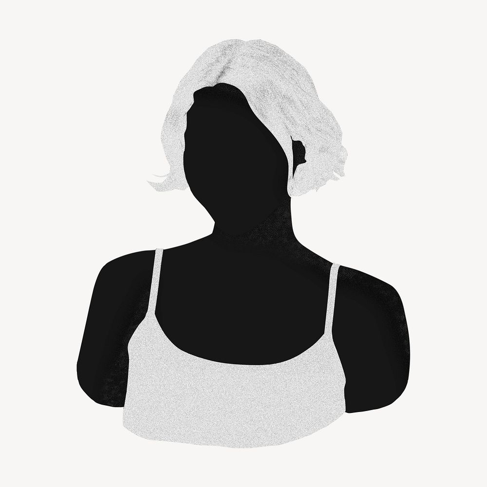 Black faceless woman, portrait illustration