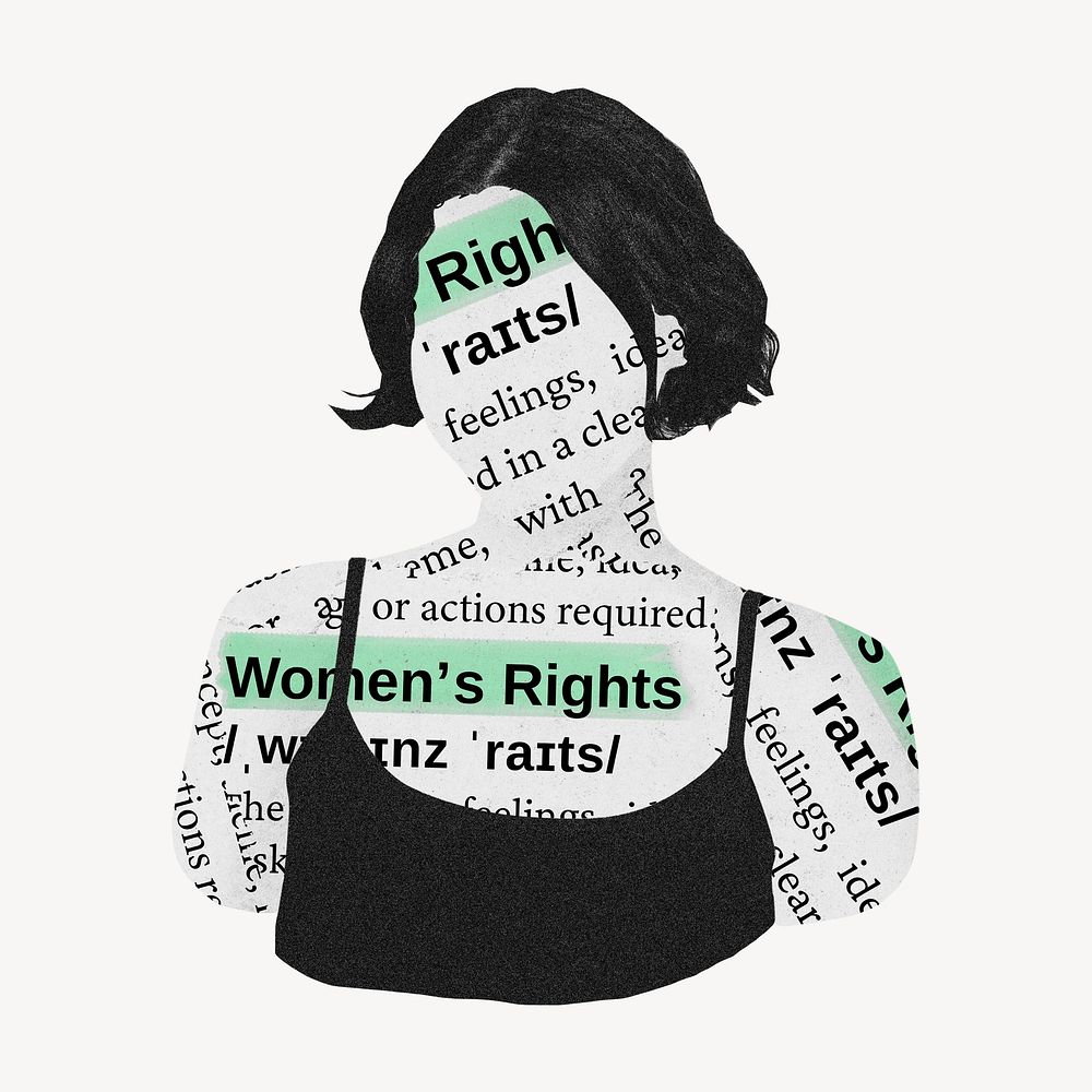 Women's rights, woman newspaper collage