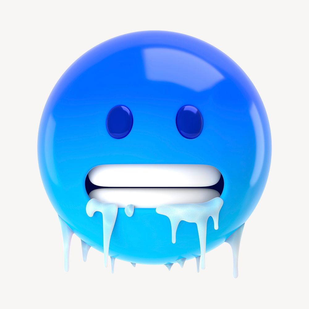 3D cold face emoticon illustration