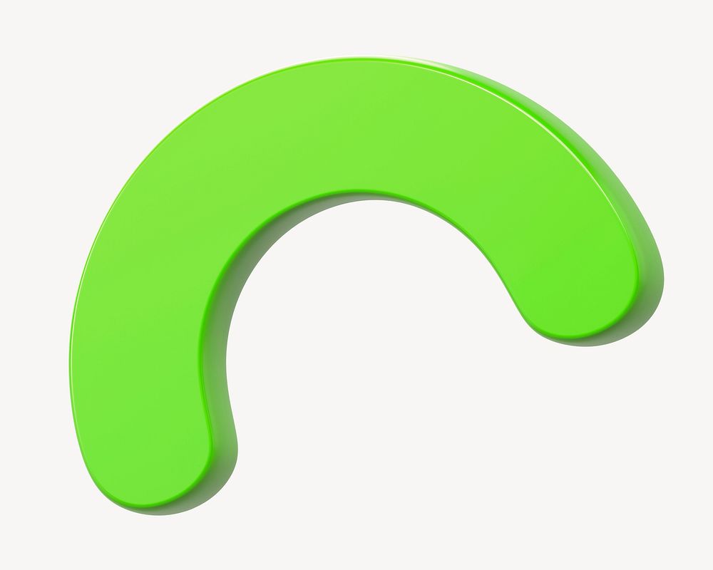 3D green arch shape clipart psd